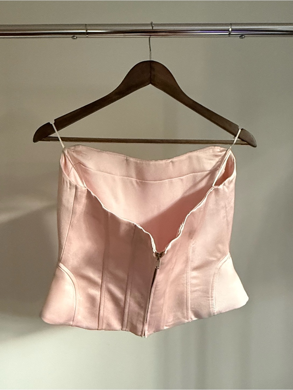 Zara Pale Pink Strapless Corset Top - Picture 4 of 5